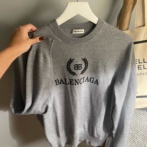 Grey and navy balenciaga sweater